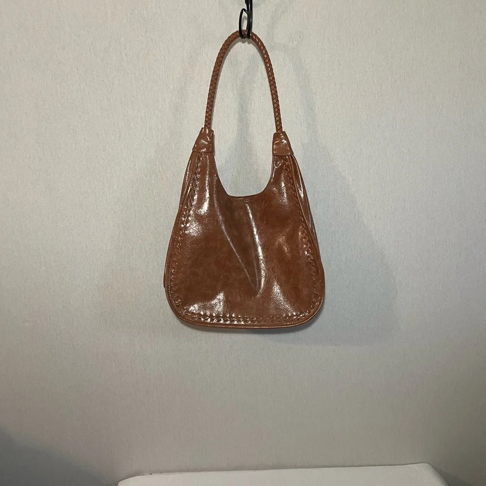 Brown Leather Hobo Shoulder Bag - Picture 11 of 12